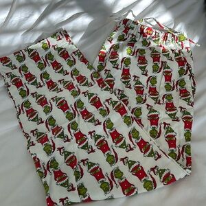 Men’s Hanna Andersson Dr. Suess Grinch Flannel Pajama Bottoms Size Medium NWT